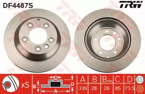 Диск гальмівний AUDI/PORSCHE/VW Q7/Cayenne/Touareg R, TRW (DF4487S)