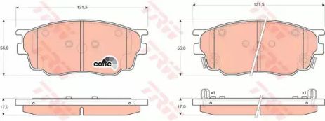 Колодки тормозные дисковые MAZDA 6, TRW (GDB3309)