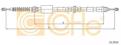 Трос ручного гальма задній Mondeo III/IV 00-Л=Пр. (1735/1532), COFLE (115511)