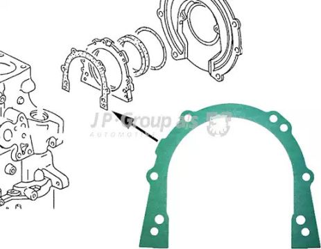 Прокладка крышки коленвала (задняя) LT2.4/2.5/T4, JP Group (1119100100)