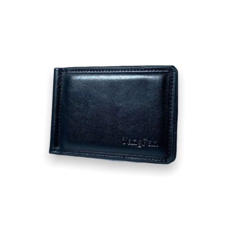 Затискувач гаманець для купюр YangFan із шкірзамінника відділення для монет розмір:11*8*2 см чорний