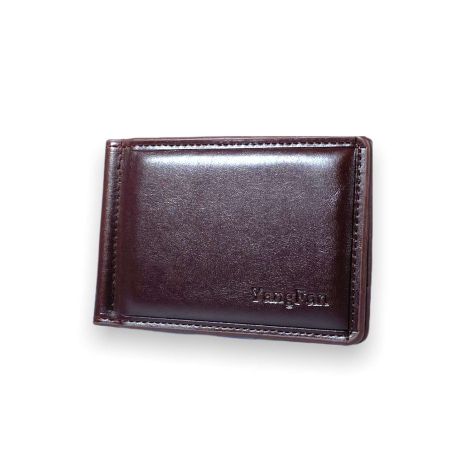 Зажим кошелек YangFan для купюр из кожзаменителя отделение для монет размер: 11*8*2 см коричневый