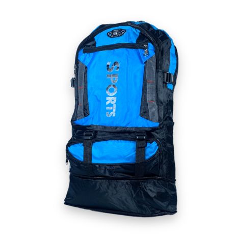 Рюкзак с расширением туристический, 35 л, один отдел, 3 фронтальных кармана, размер: 50(62)*35*17 см, синий