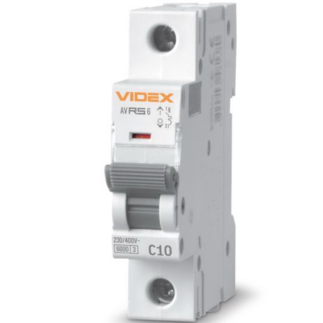 Автоматический выключатель RS6 1п 10А С 6кА VIDEX RESIST (VF-RS6-AV1C10)