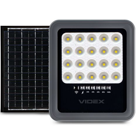 Прожектор на сонячній батареї VIDEX VLE-FSO3-205 500Lm 5000K з пультом