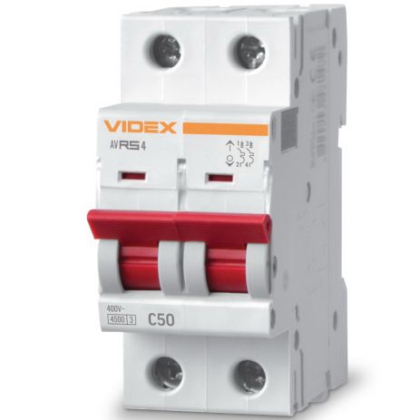 Автоматичний вимикач RS4 2п 40А З 4,5 кА VIDEX RESIST (VF-RS4-AV2C40)
