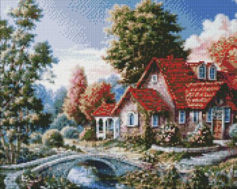 Алмазная мозаика - Бабушкин дом ©Сергей Лобач Ideyka 40х50 см (AMO7340)