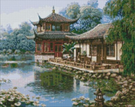 Алмазная мозаика - Китайский домик ©Сергей Лобач Ideyka 40х50 см (AMO7342)