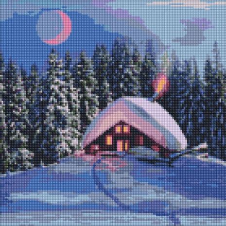Алмазна мозаїка - Снігова хатинка Ideyka 40х40 см (AMO7388)