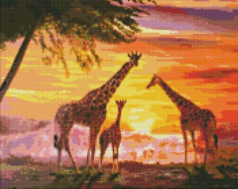 Алмазна мозаїка - Сім'я жирафів ArtAlekhina Ideyka 40х50 см (AMO7327)