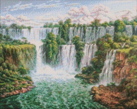 Алмазная мозаика - Живописный водопад Сергей Лобач Ideyka 40х50 см (AMO7278)
