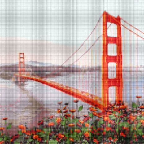 Алмазная мозаика - Утренний Сан-Франциско Ideyka 40х40 см (AMO7177)
