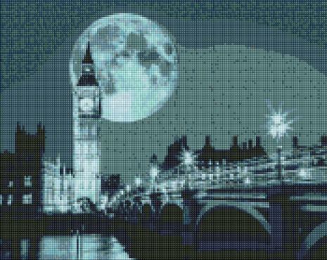 Алмазная мозаика - Ночь в Лондоне Ideyka 40х50 см (AMO7212)