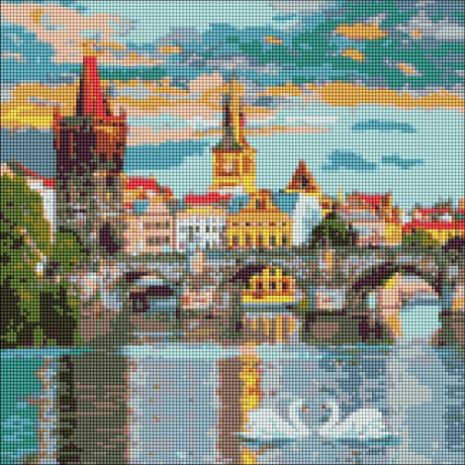 Алмазна мозаїка - Вечірня Прага Ideyka 40х40 см (AMO7217)
