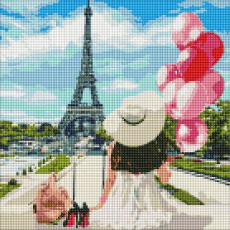 Алмазная мозаика - Гуляя по улицам Парижа Ideyka 40х40 см (AMO7074)