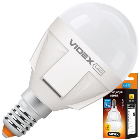 Світлодіодна лампа VIDEX PREMIUM G45 7W E14 4100K (VL-G45-07144)