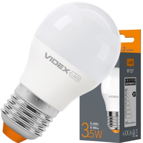 Світлодіодна лампа VIDEX G45 3,5W E27 4100K (VL-G45e-35274)