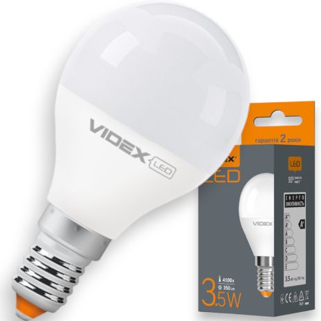 Светодиодная лампа VIDEX G45 3,5W E14 4100K (VL-G45e-35144)