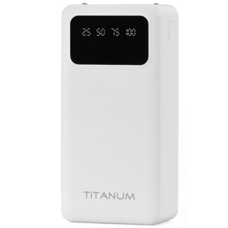 Повербанк 30000mAh TITANUM OL03 White с фонариком (TPB-OL03-W)