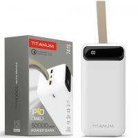 Повербанк 50000mAh TITANUM 741S 22.5W White зі швидкою зарядкою та ліхтариком (TPB-741S-W)