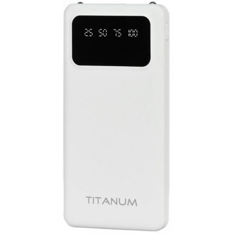 Повербанк 10000mAh TITANUM OL21 White с фонариком (TPB-OL21-W)