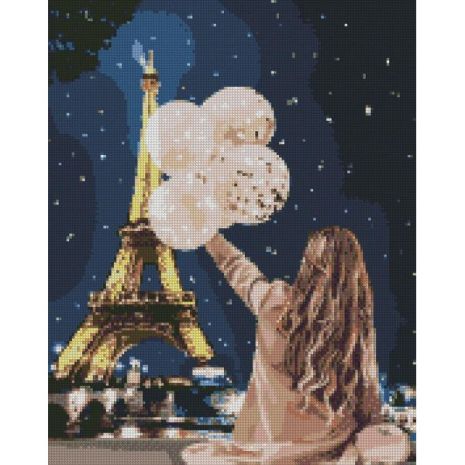 Алмазная мозаика - Незабываемый вечер в Париже Идейка 40х50 см (AMO7048)