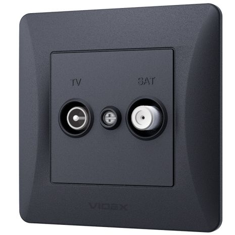 Комбинированная телевизионная розетка TV+SAT VIDEX BINERA VF-BNSK2TVSATE-BG черный графит