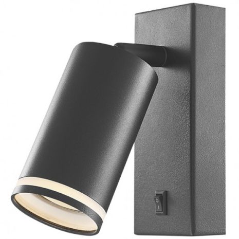 Настінний світильник з кнопкою VIDEX VL-SPF05E-B під лампу GU10 поворотний, чорний