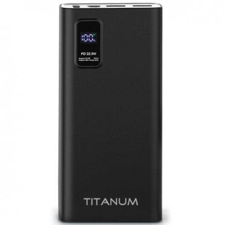 Повербанк із швидкою зарядкою TITANUM TPB-727S-B 20000mAh 22.5W Li-Pol Type-C Black