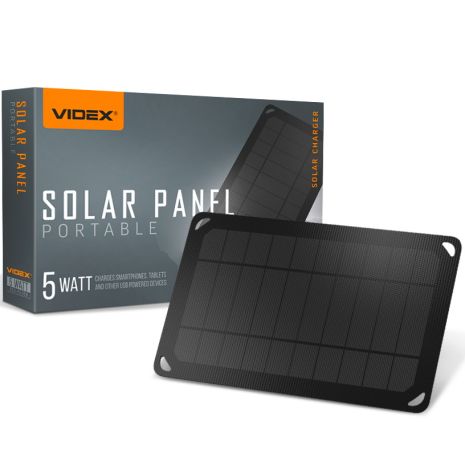 Портативний зарядний пристрій сонячна панель VIDEX VSO-F505UU 5W