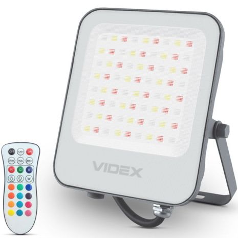 LED прожектор VIDEX 50W RGB 220V VL-F3-50-RGB повнокольоровий