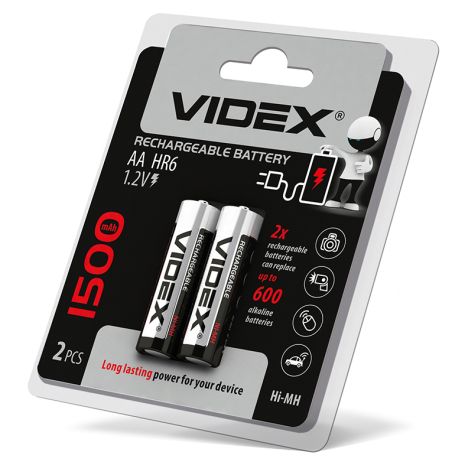 Аккумуляторы Videx HR6/AA 1500mAh 2 шт в блистере (23339)