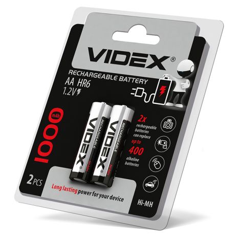 Аккумуляторы Videx HR6/AA 1000mAh 2 шт в блистере (23460)
