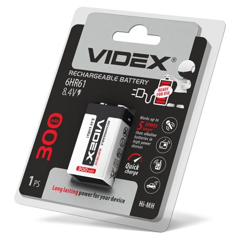 Аккумулятор Videx 6HR61 300mAh 8.4 V blister ready for usе (24477)