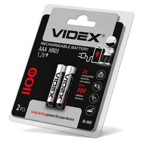 Акумулятори Videx HR03/AAA 1100mAh 2 шт у блістері (23337)