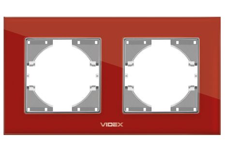 Рамка на 2 поста VIDEX BINERA VF-BNFRG2H-RD красная горизонтальная