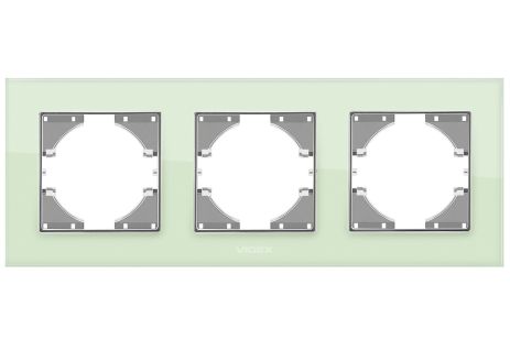 Рамка на 3 поста VIDEX BINERA VF-BNFRG3H-GR горизонтальная зеленая