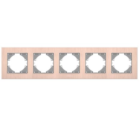 Алюмінієва рамка горизонтальна на 5 постів VIDEX BINERA VF-BNFRA5H-CP мідного кольору