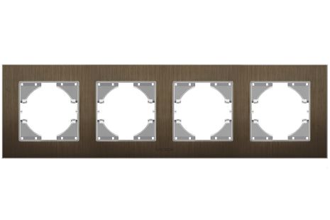 Рамка алюминиевая горизонтальная на 4 поста VIDEX BINERA VF-BNFRA4H-CH шоколадная