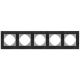 Рамка алюминиевая горизонтальная на 5 постов VIDEX BINERA VF-BNFRA5H-B черная