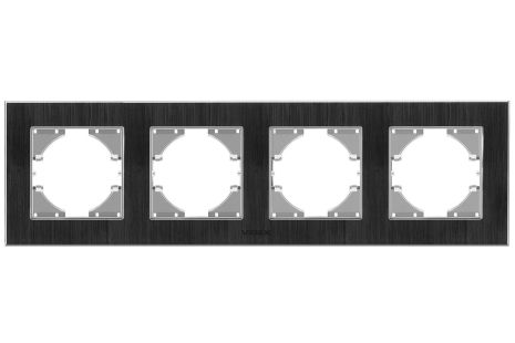 Рамка алюминиевая горизонтальная на 4 поста VIDEX BINERA VF-BNFRA4H-B черная