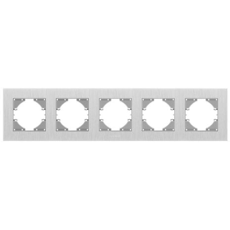 Рамка алюминиевая горизонтальная на 5 постов VIDEX BINERA VF-BNFRA5H-SL серебристая