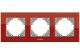 Рамка на 3 поста VIDEX BINERA VF-BNFRG3H-RD горизонтальная красная