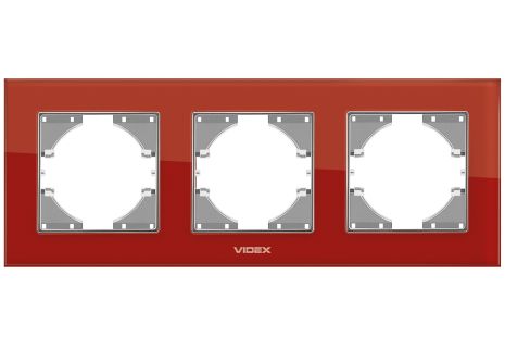 Рамка на 3 поста VIDEX BINERA VF-BNFRG3H-RD горизонтальная красная