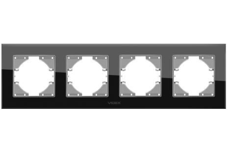 Рамка на 4 поста VIDEX BINERA VF-BNFRG4H-B горизонтальная черная