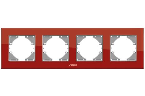 Рамка на 4 поста VIDEX BINERA VF-BNFRG4H-RD горизонтальная красная