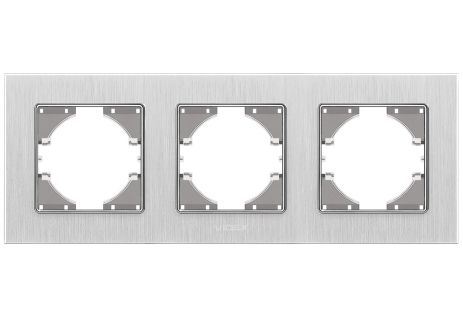 Рамка алюмінієва горизонтальна на 3 пости VIDEX BINERA VF-BNFRA3H-SL срібляста