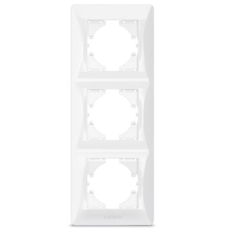 Пластиковая рамка на 3 поста VIDEX BINERA VF-BNFR3V-W вертикальная белая