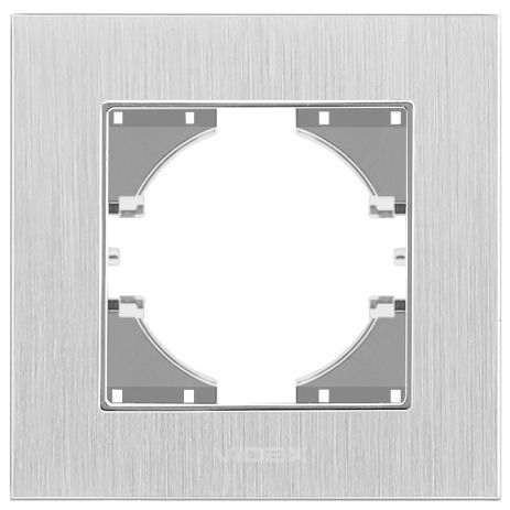 Рамка алюминиевая горизонтальная на 1 пост VIDEX BINERA VF-BNFRA1H-SL серебристая