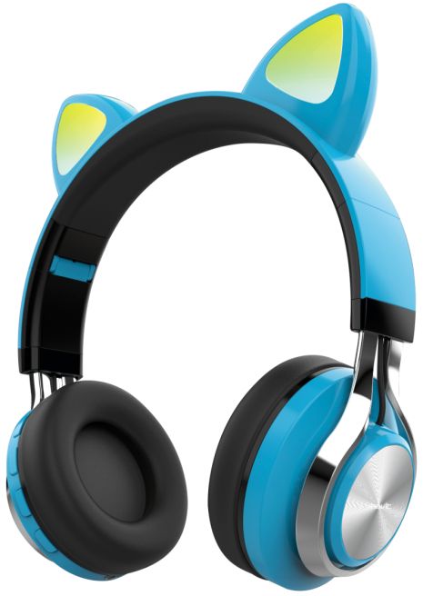 Бездротові навушники HAVIT HV-H623BT з котячими вушками, з Micro SD Card, FM-радіо та AUX, blue